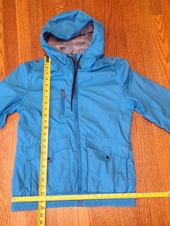 BONFIRE Bomber / Rain Jacket waterproof lined hooded Bright Blue Size Small - Picture 3 of 11